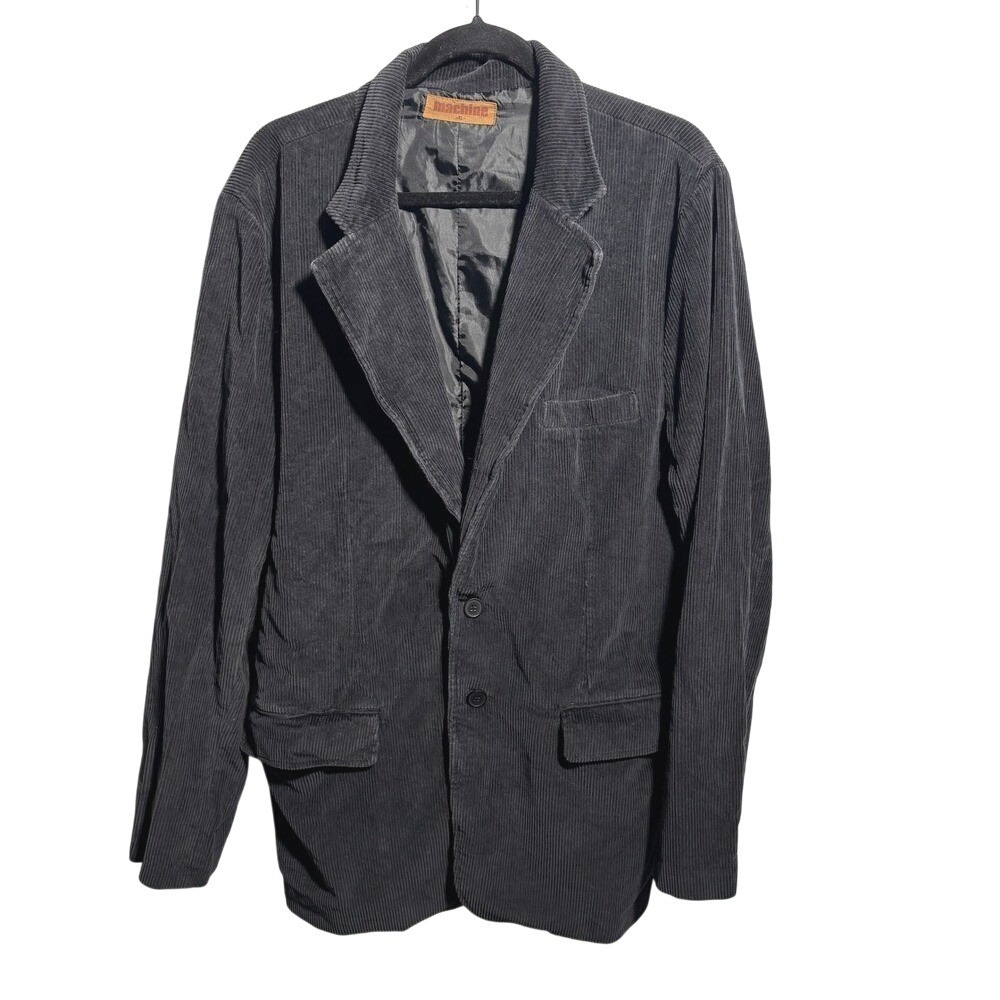 Machine Mens Black Corduroy Blazer Jacket Academia Professor XL Cotton Poet Core